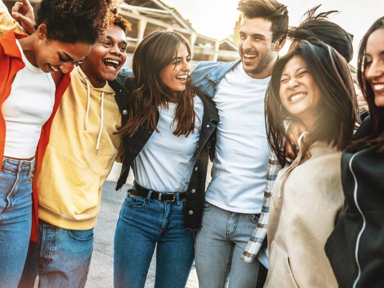 A smiling group of friends