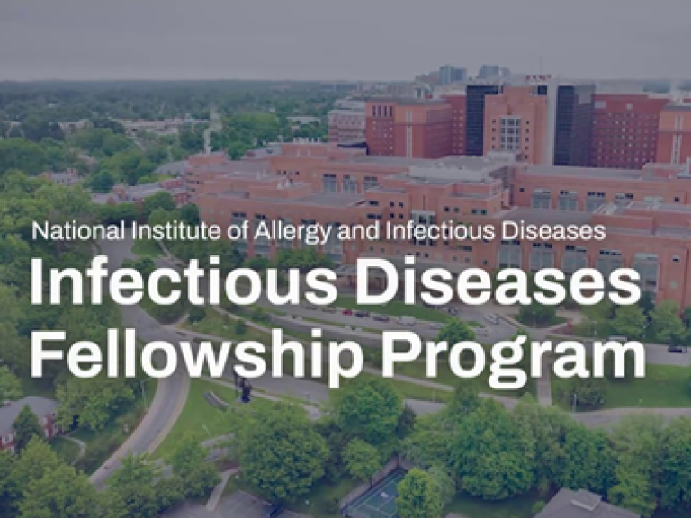 Graphic reads, "National Institute of Allergy and Infectious Diseases, Infectious Diseases Fellowship Program."