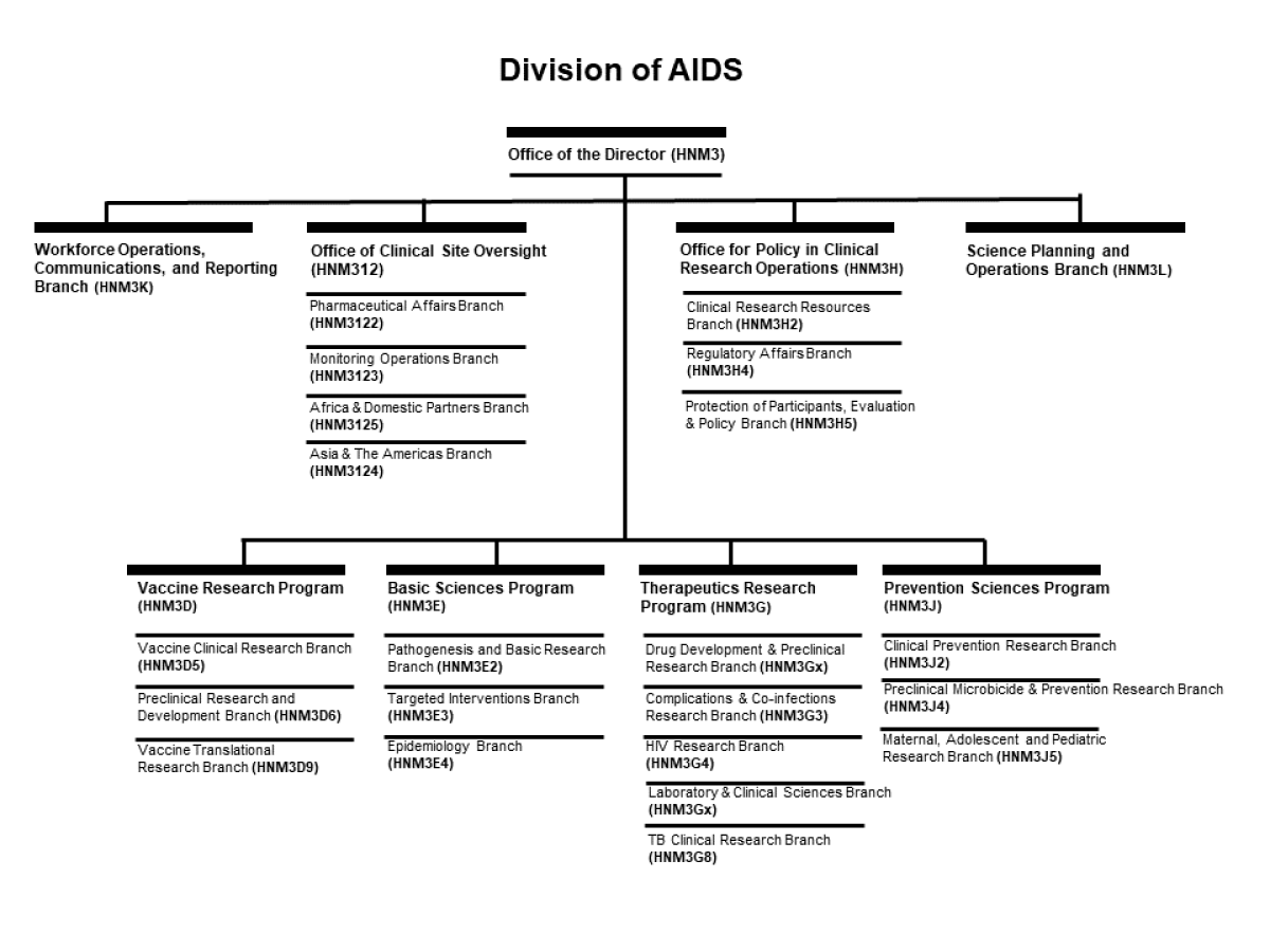 Division of AIDS Organizational Chart 