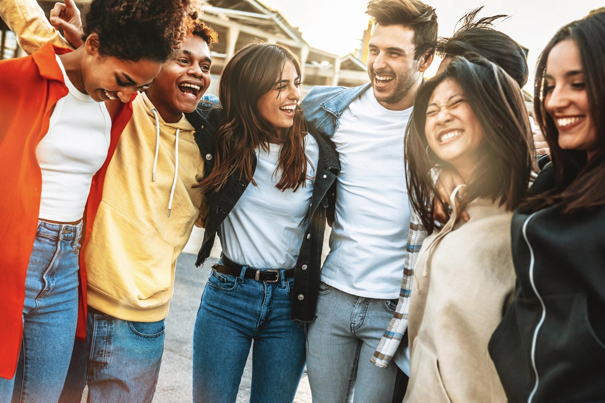 A smiling group of friends