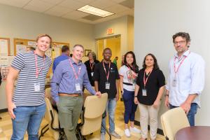 Afrigen scientists socializing with colleagues at the Vaccine Research Center’s Vaccine Production Program (VPP) and Vaccine Clinical Materials Program (VCMP) in Frederick, Maryland.