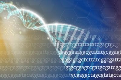 The image shows the letters of a genetic sequence.