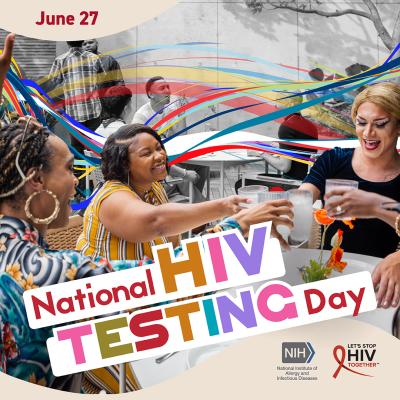 Let's Stop HIV Together graphic displaying diverse people in community