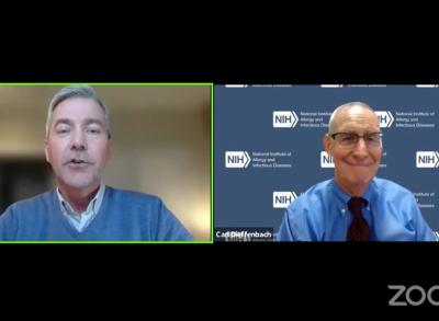 Screen shot of Carl Dieffenbach and Steve Holman from Facebook Live video. 