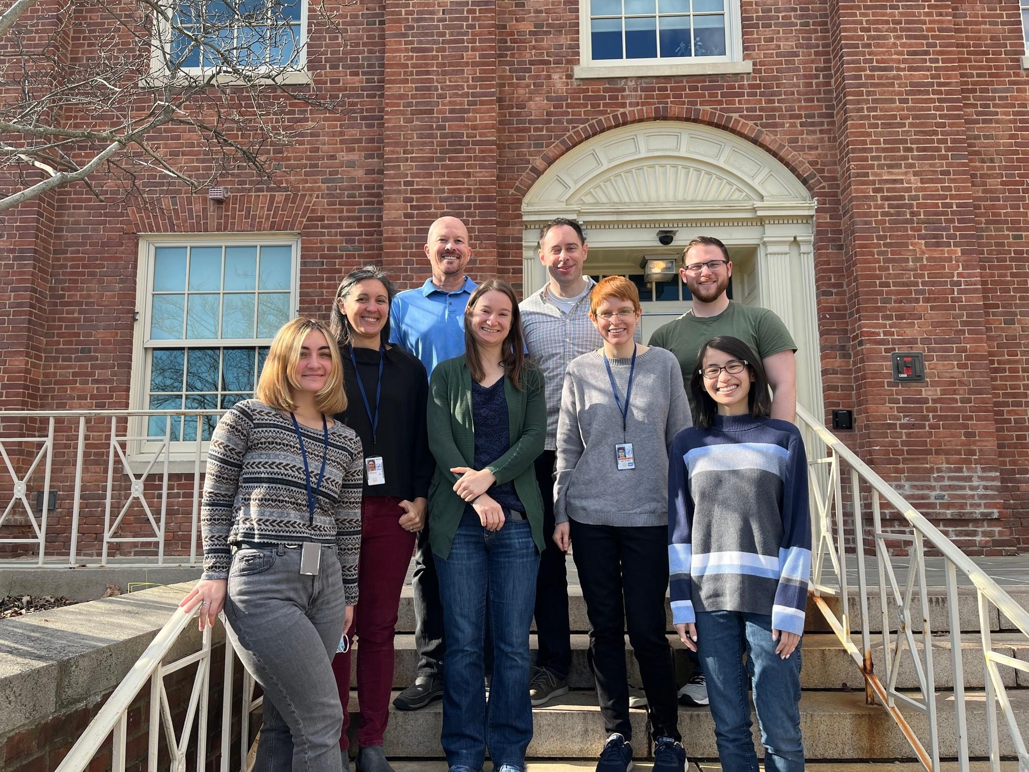 Barrier Immunity section 2022: Back row (left to right): Jason Brenchley, Senior Investigator, Andrew Rahmberg, Postdoctoral fellow, Jacob Flynn, Graduate student. Middle row (left to right): Alex Ortiz O’sick, Staff Scientist, Kelsie Brooks, Postdoctoral fellow, Jen Simpson, Postdoctoral fellow. Front row (left to right): Fabiola Castello Casta, postbaccalaureate fellow, Debra Yee, biologist.