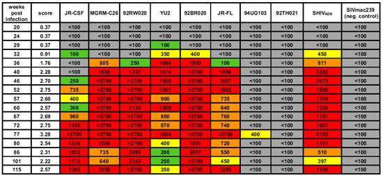 Development of potent broadly cross-clade neutralizing antibodies directed against heterologous HIV-1 strains by a macaque (Rh CE8J) inoculated with the R5-tropic SHIVAD8. 